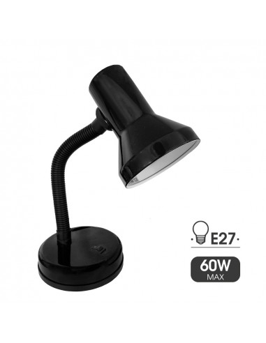 Lampe de table modèle london e27 60w couleur noir edm