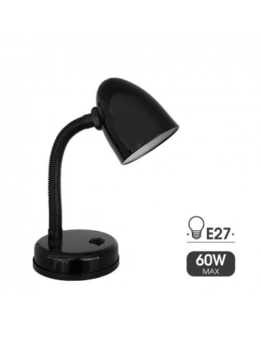Lampe de table modèle amsterdam e27 60w couleur noire edm