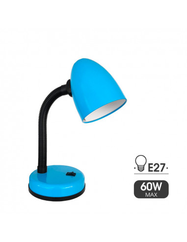 Lampe de table modèle amsterdam e27 60w couleur bleu edm