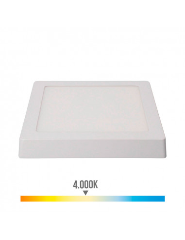 Downlight led à surface carre 20w 1500lm 4000k blanc lumière du jour 22,5x22,5x4cm edm