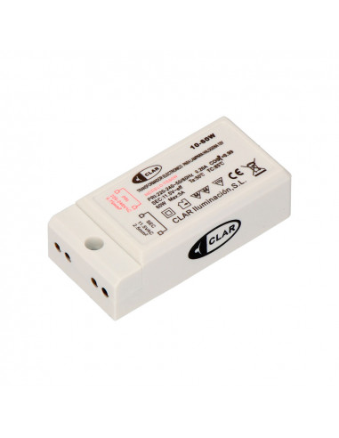 Transformateur electronique pour lampe halogene 12v 10/60w