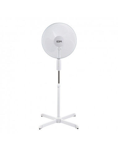 Ventilateur sur pied blanc puissance: 50w palmes: ø40cm hauteur réglable 110-130cm edm