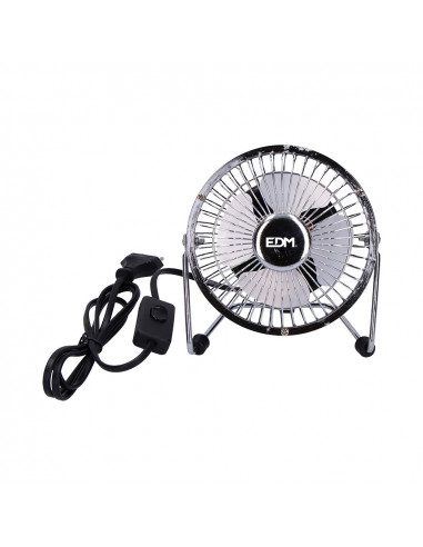 Mini ventilateur de table industriel chrome puissance: 15w pales: ø10x15cm edm