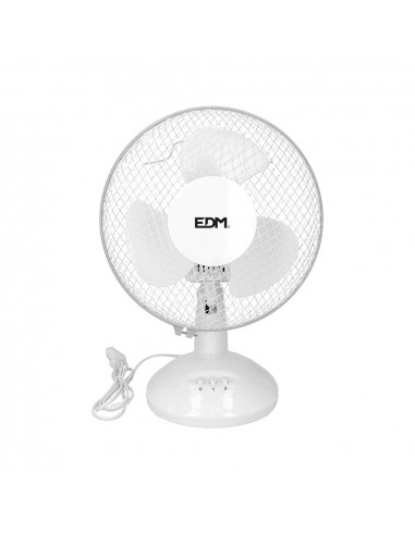 Ventilateur de table blanc puissance: 25w palmes: ø23x36cm edm