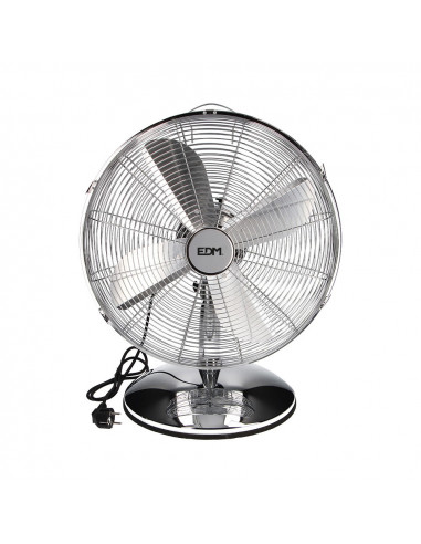 Ventilateur de table chrome puissance: 60w palmes: ø40x55cm edm