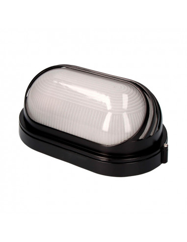 Applique en aluminium ip54 ovale. couleur noir 1xe27 100w 15,5x28x12,1cm modèle vinyols edm
