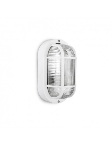 Applique ovale ip54 couleur blanche 1xe27 40w 11,4x20,2x10cm modèle tarragone. edm
