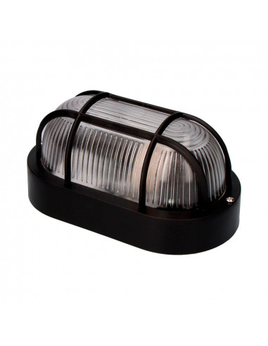 Applique ovale ip54 couleur noir 1xe27 40w 11,4x20,2x10cm modèle tarragone. edm