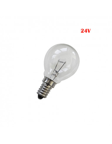 Ampoule incandescente sphérique transparente 40w e14 24v