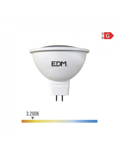 Ampoule dichroïque led mr16 (gu5.3) 5w 12v 450lm 3200k lumière chaude ø5x5cm edm