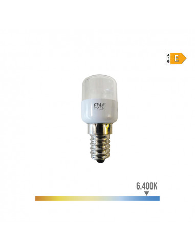 Ampoule tubulaire (frigo) led e14 0.5w 55lm 6400k lumière froide ø2.6x60cm edm