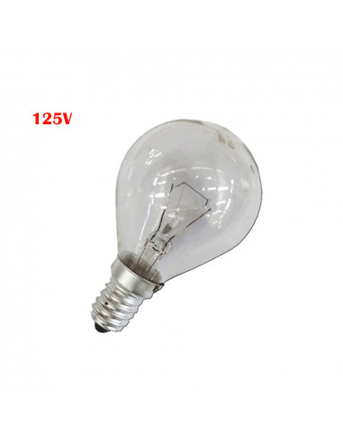 Ampoule sphérique claire 40w e14 125v (usage industriel)