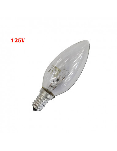 Ampoule incandescente bougie claire 60w e14 125v (usage industriel uniquement)