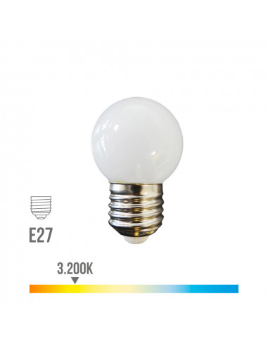 Ampoule sphérique led e27 1.5w 130lm 3200k lumière chaude ø4.3x7cm edm