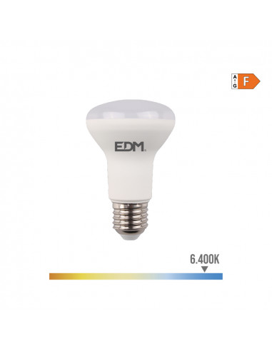 Ampoule led reflecteur r63 e27 7w 470lm 6400k lumiere froide ø6,3x10cm edm