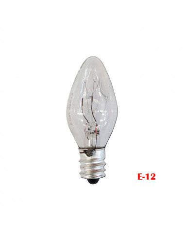 Ampoule incandescente bougie-mini clair 7w e-12
