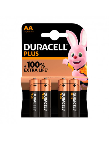 S.of. pile alkaline duracell plus power aa - lr06 1,5v (emballage 4 unit) ø14,5x50,5mm