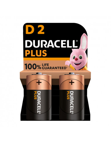 Pile alkaline duracell plus power d - lr20 1,5v (emballage 2 unit) ø34,2x61,5mm