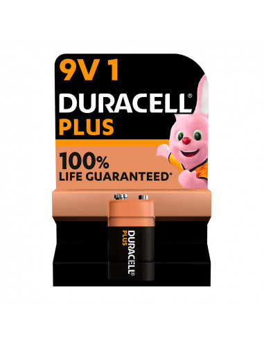 Pile alkaline duracell plus power 6lr61 9v ( blister 1 unit) 26,5x17,5x48,5mm