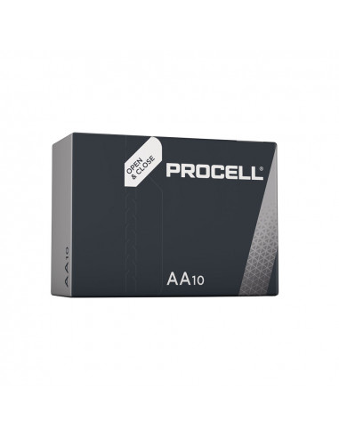 Pile alkaline procell duracell aa - lr06 1,5v (boite 10 unit) ø14,5x50,5mm