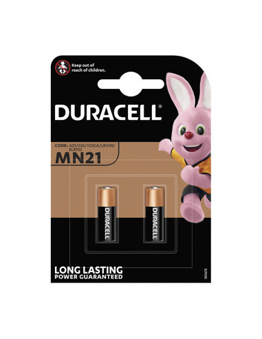 Pile alkaline duracell segurity mn21 12v (23a) télécommande (emballage 2 unit) ø10,3x28,5mm