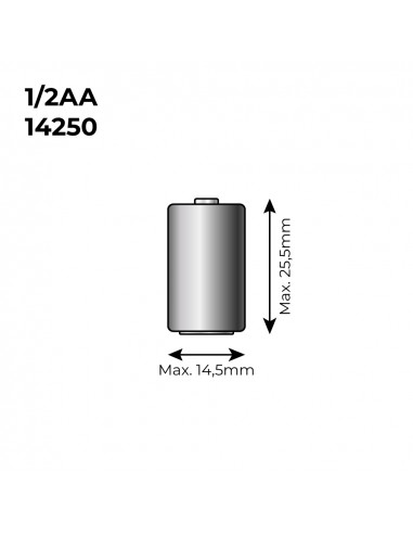 Pile lithium lpt2 150 1/2 3,6v (mod. 14250) 1200ma ø14,5x25,5mm