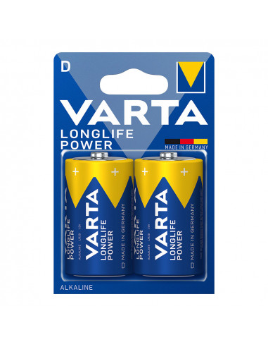 Pile alcaline varta longlife power d - lr20 (emballage 2 unit) ø34,2x61,5mm