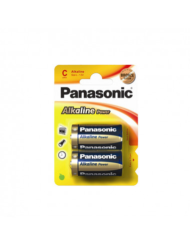 Pile alkaline panasonic bronze c - lr14 1,5v (emballage 2 unit) ø26,2x50mm