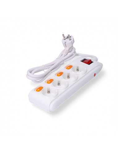 Multiprise 4 prises + 4 interrupteurs edm