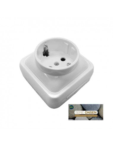 Prise schuko t/tl surface "serie onsen" (sac blister)