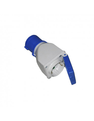 Fiche adaptateur cetac prise schuko avec couvercle 2 pôles + terre 16a solera 904012