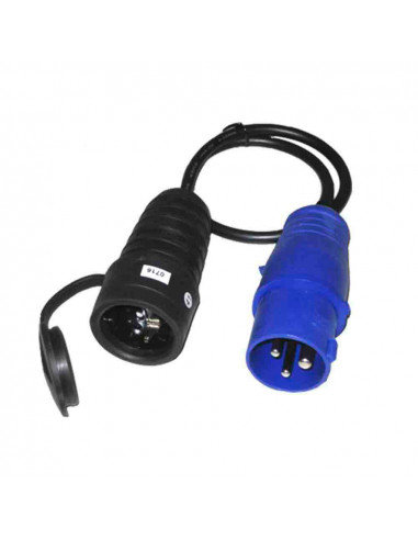 Fiche cetac + câble + prise étanche t/tl 16a 250v edm