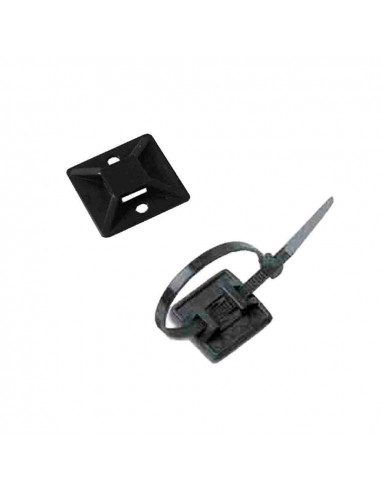 Pack 100un support adhésif pour collier de fixation 3,6mm noir
