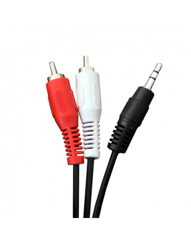 Connexion audio stéréo mâle 2 rca 3,5 1,5m edm