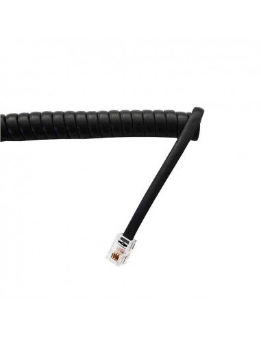 Rallonge prise de téléphone 2m 4 voies mâle- mâle mini câble noir bouclé