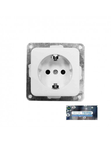 Prise schucko t/tl 16a encastrable "term" edm (sachet blister)