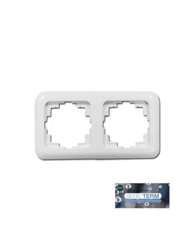 Cadre prise encastrable 2 postes "term" edm (sachet blister)