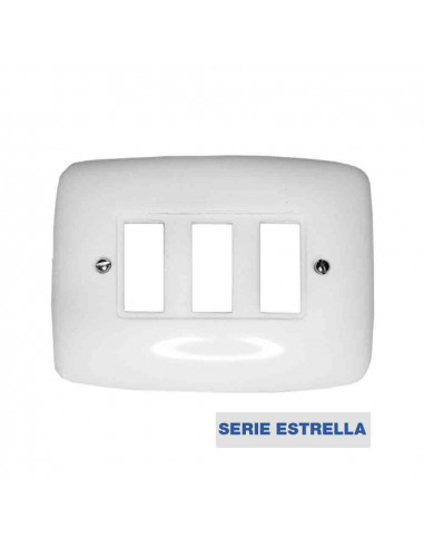 Plaque d'interrupteur 3 postes petite "estrella" solera 522