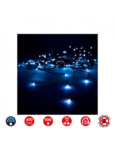 Guirlande easy-connect 2x1m 10 bandes de 100 leds bleue 30v (usage int. ext.) edm total 1,8w