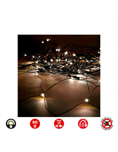 Rideau red icicle easy-connect 2x1,5m 90 led blanc chaud 30v (usage int. ext.) edm total 1,62w